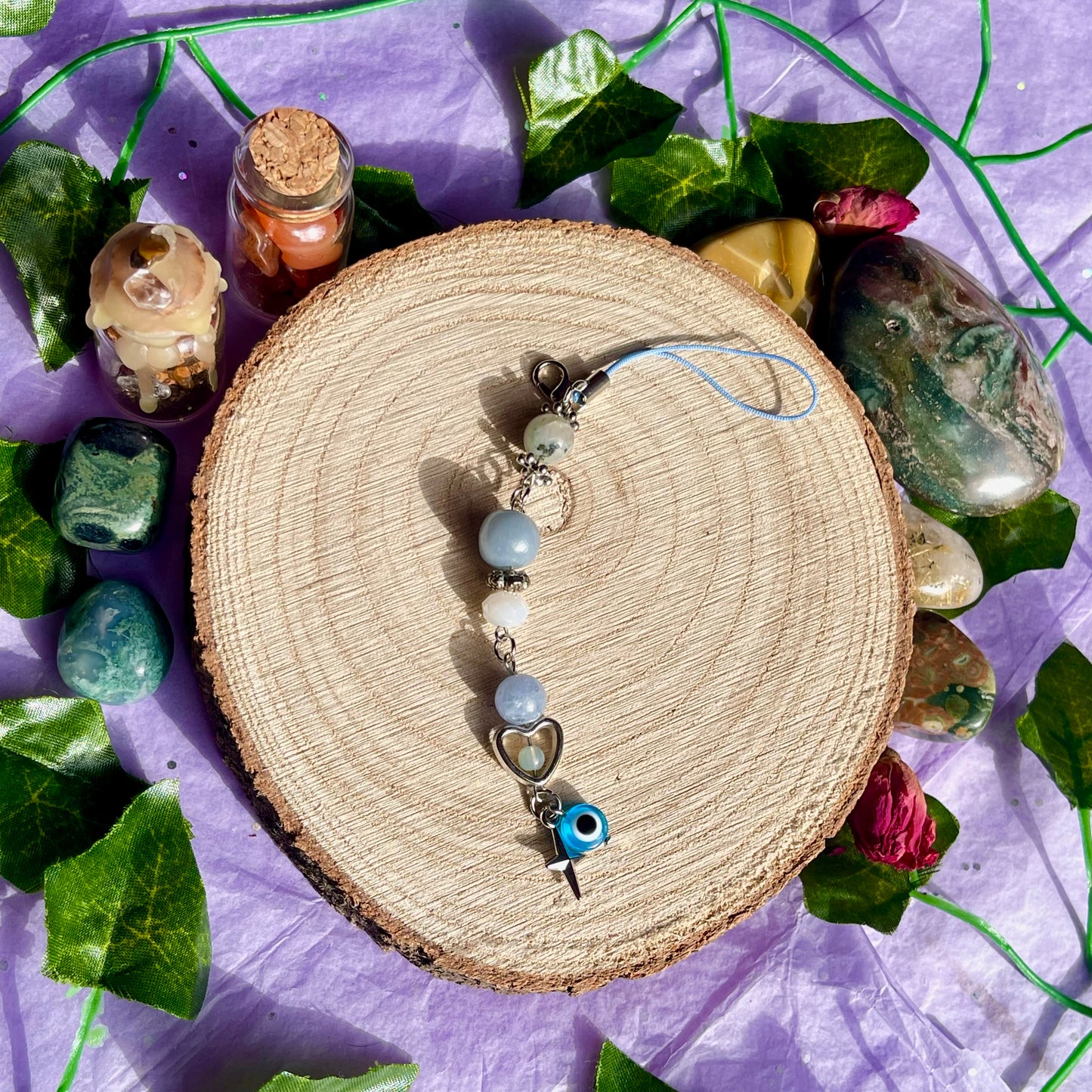 blue phone charm