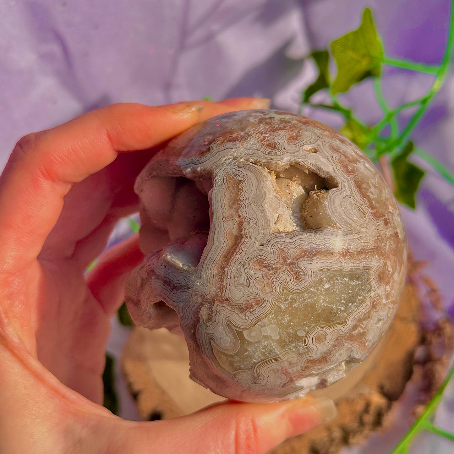 druzy crazy lace agate sphere ~ 546g