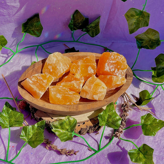 raw/rough orange calcite