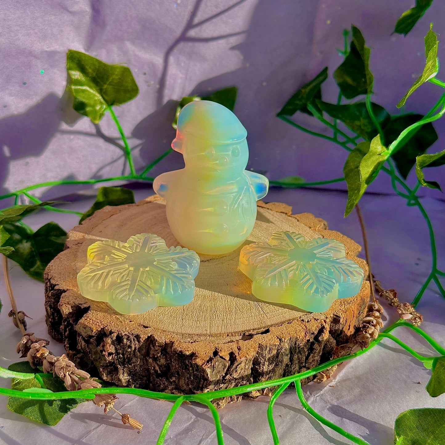 opalite snowman and snowflake carvings ~ choose your own