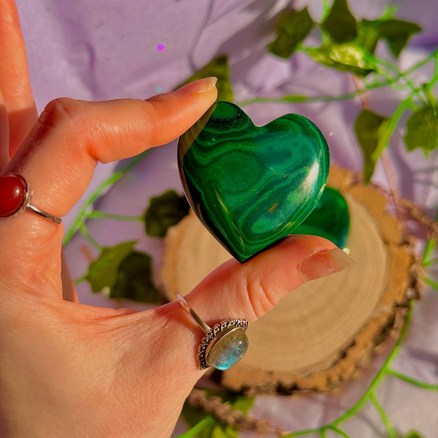 malachite heart carvings ~ intuitively chosen