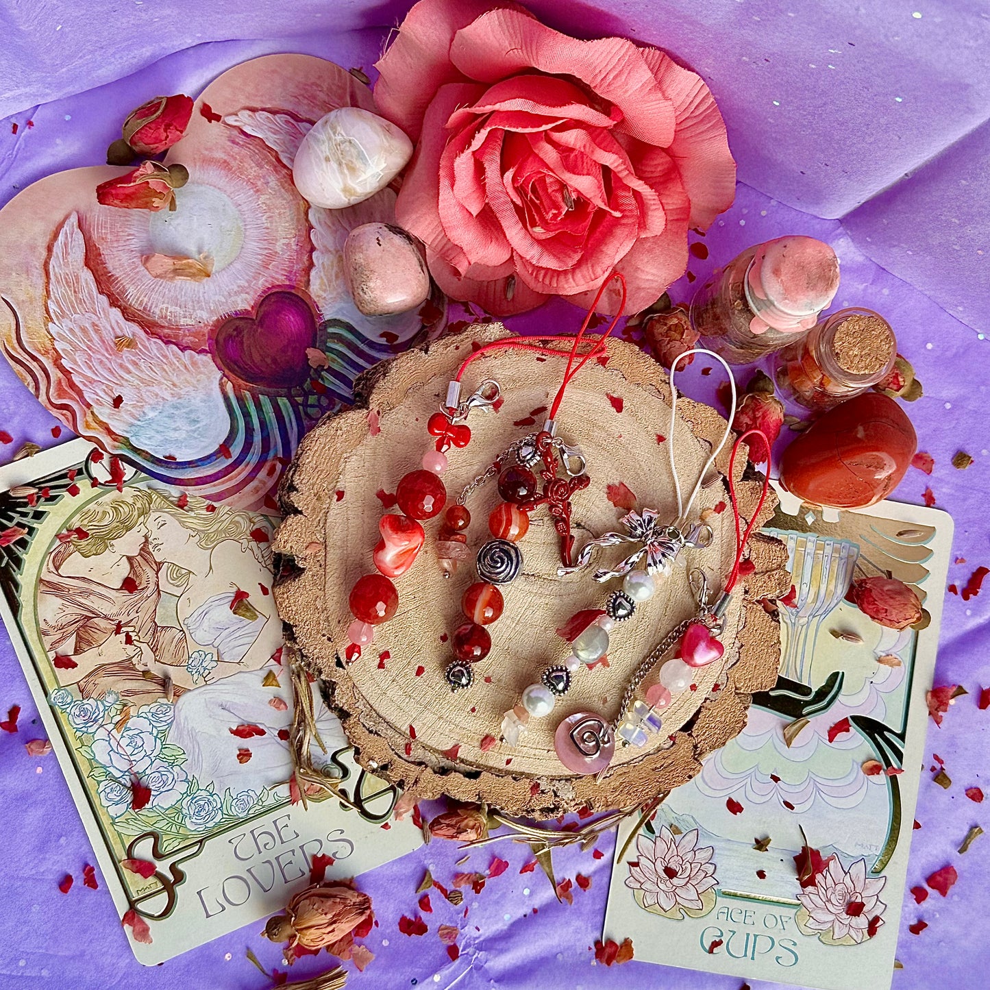 vintage love letter phone charms