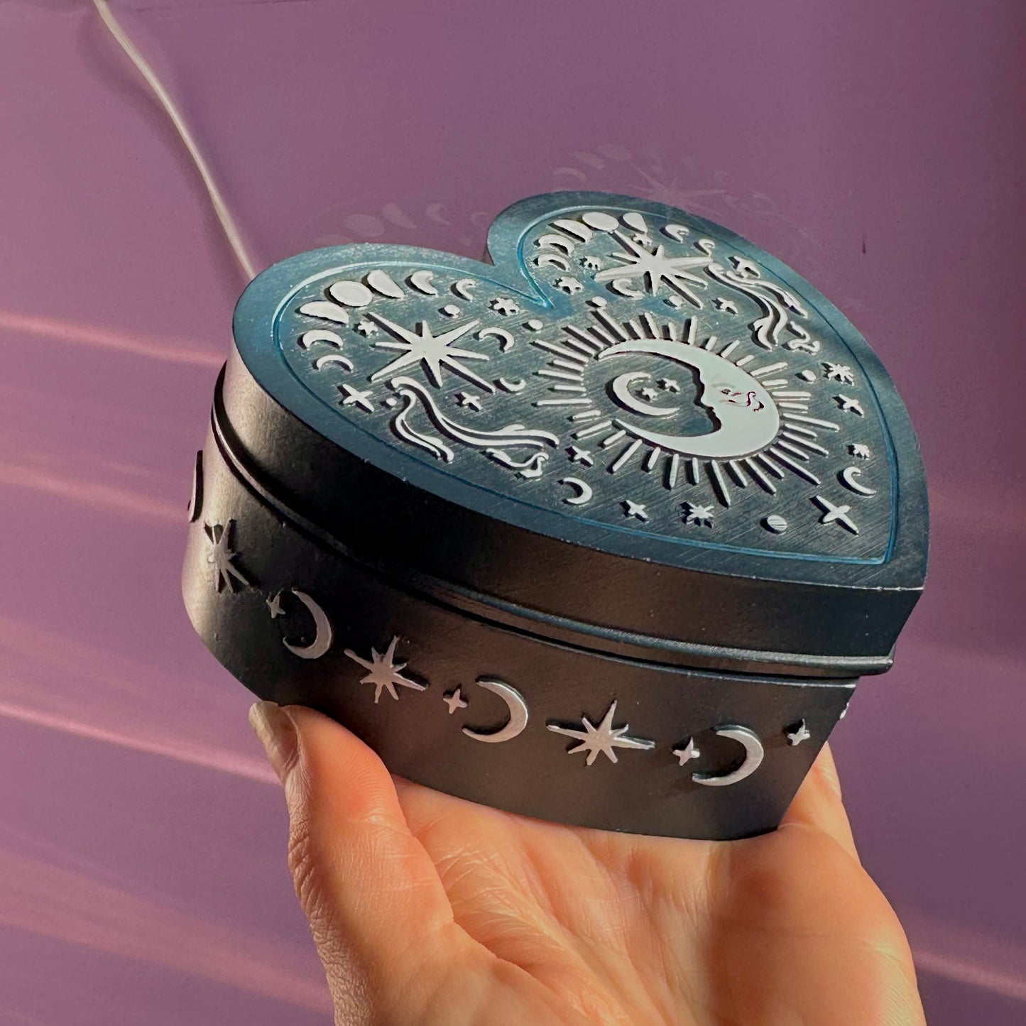 blue moon heart trinket box