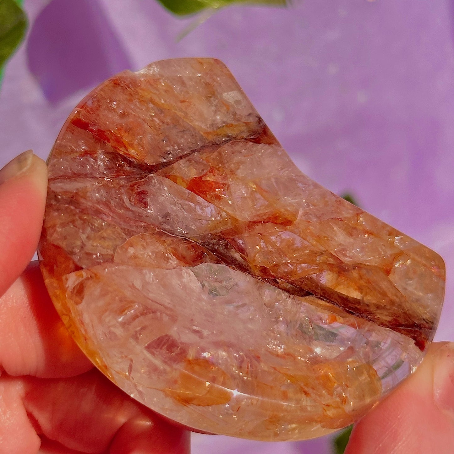fire quartz moon bowl carving