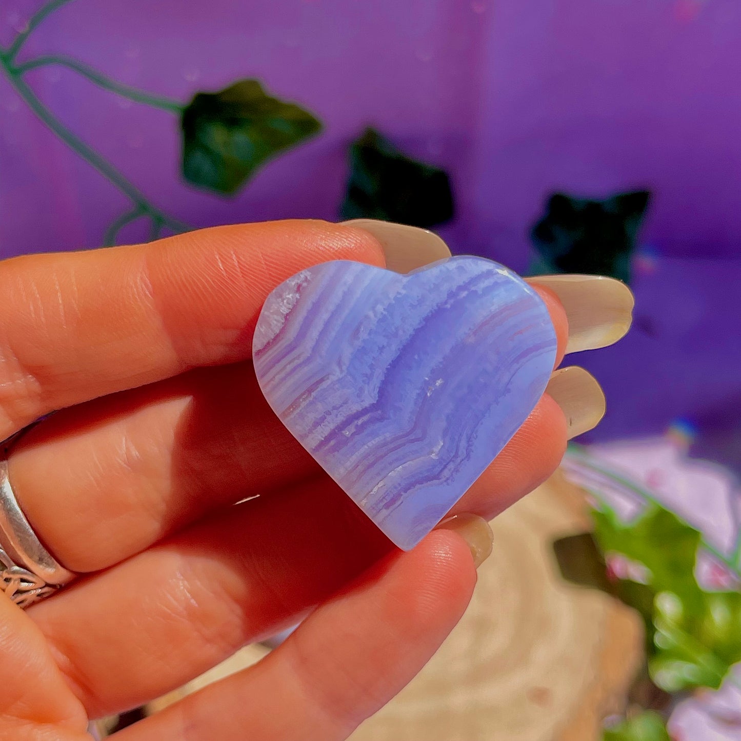 blue lace agate hearts ~ intuitively chosen