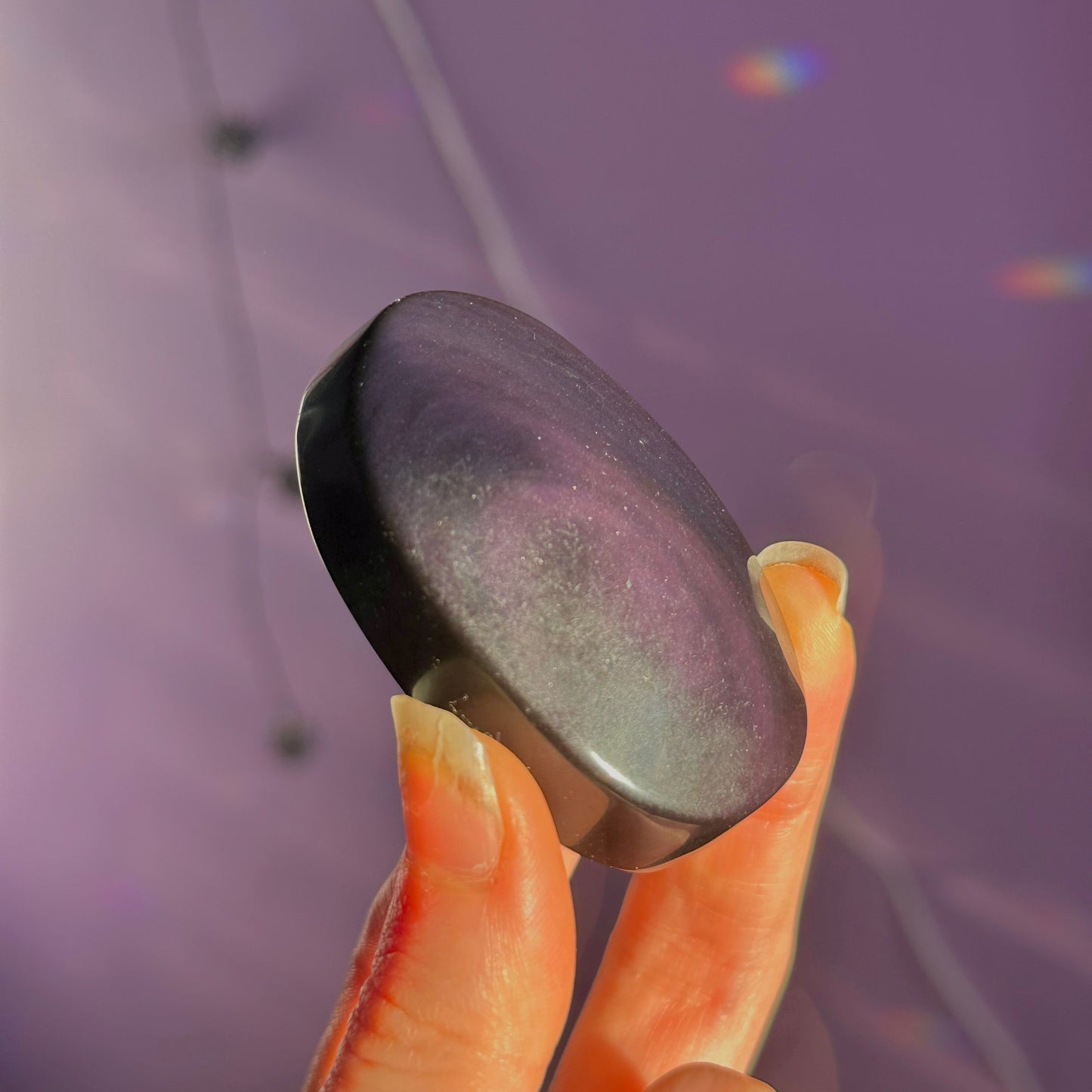 rainbow obsidian palm stone ~ intuitively chosen