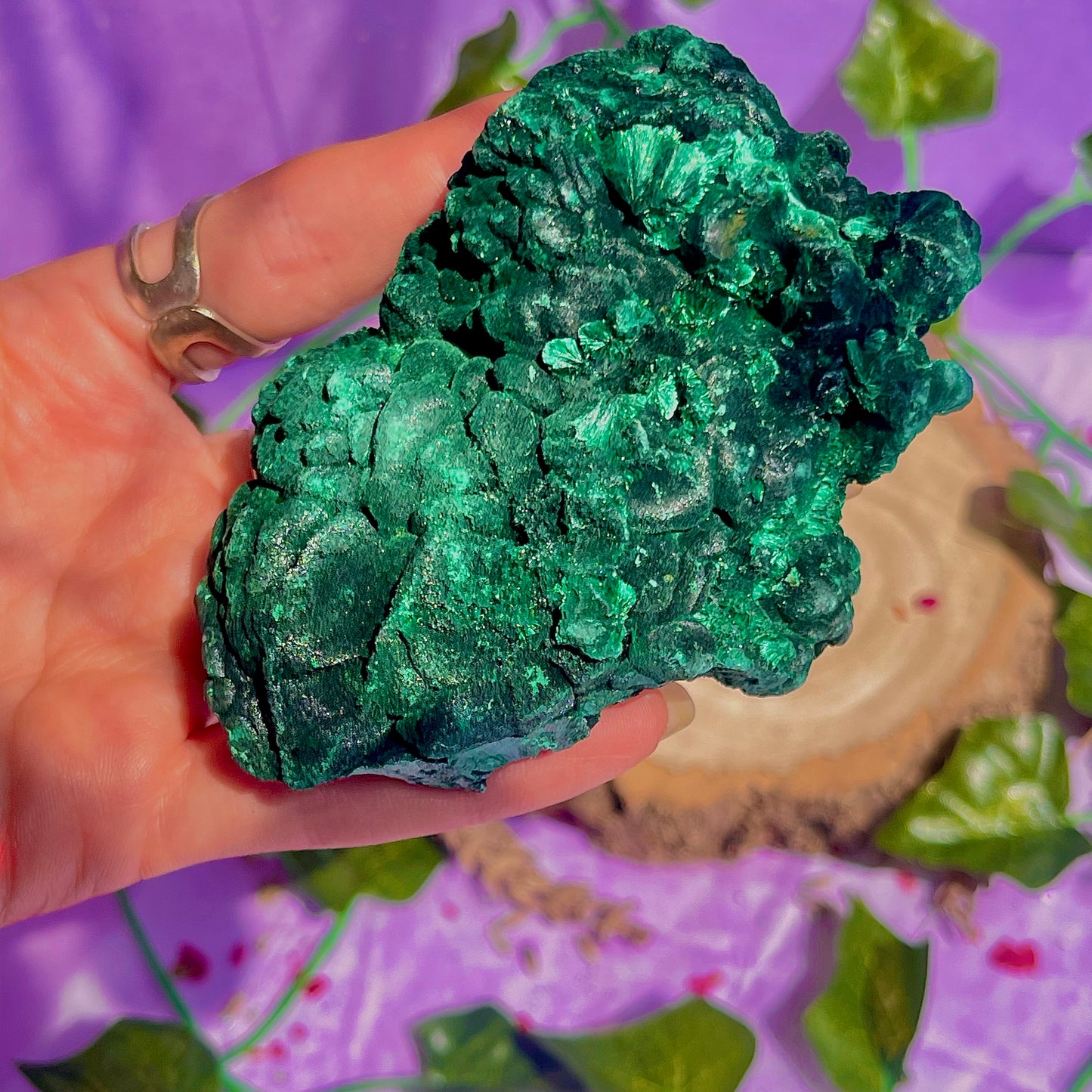 fibrous malachite specimen A (3-4inch)