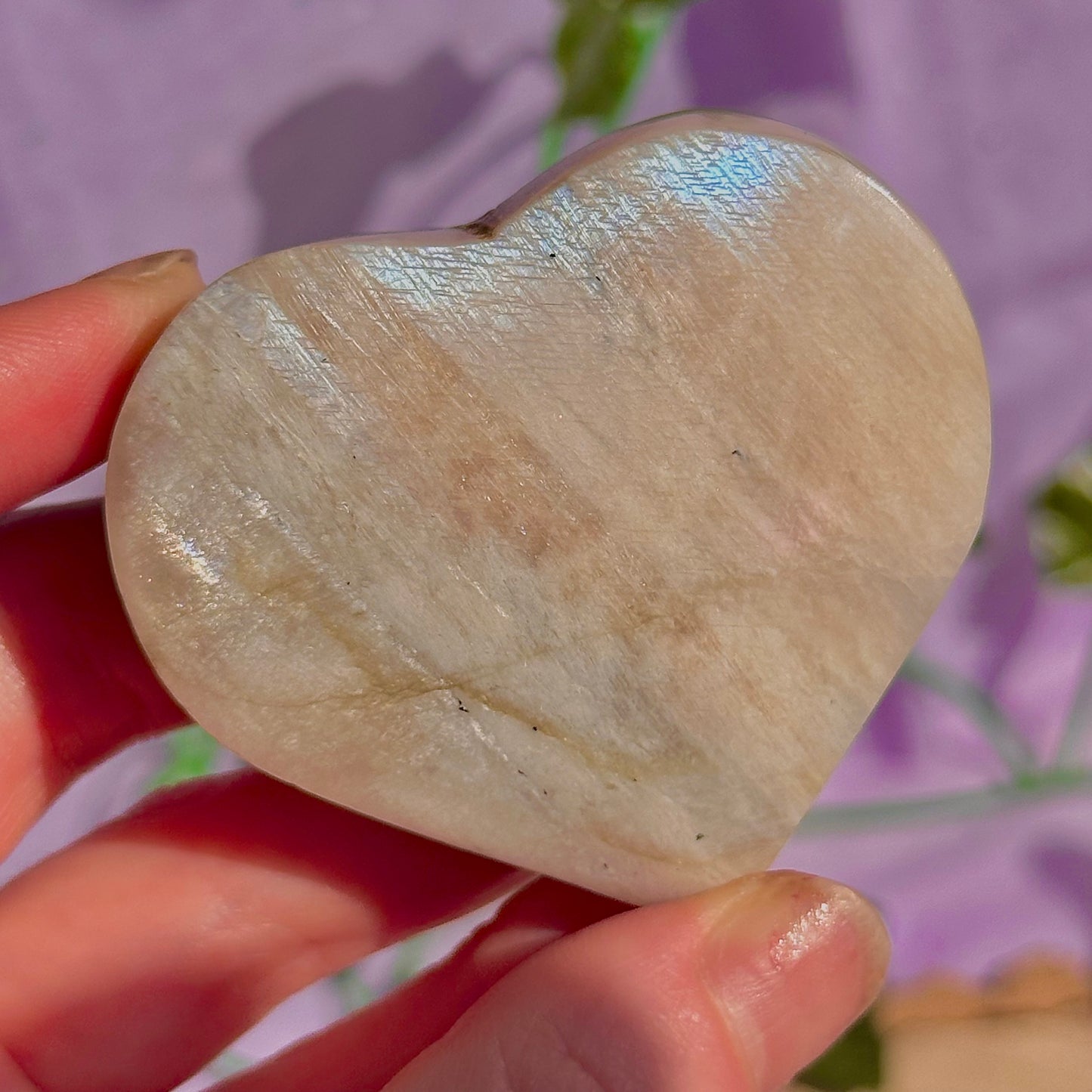 belomorite sunstone & moonstone heart carvings ~ intuitively chosen