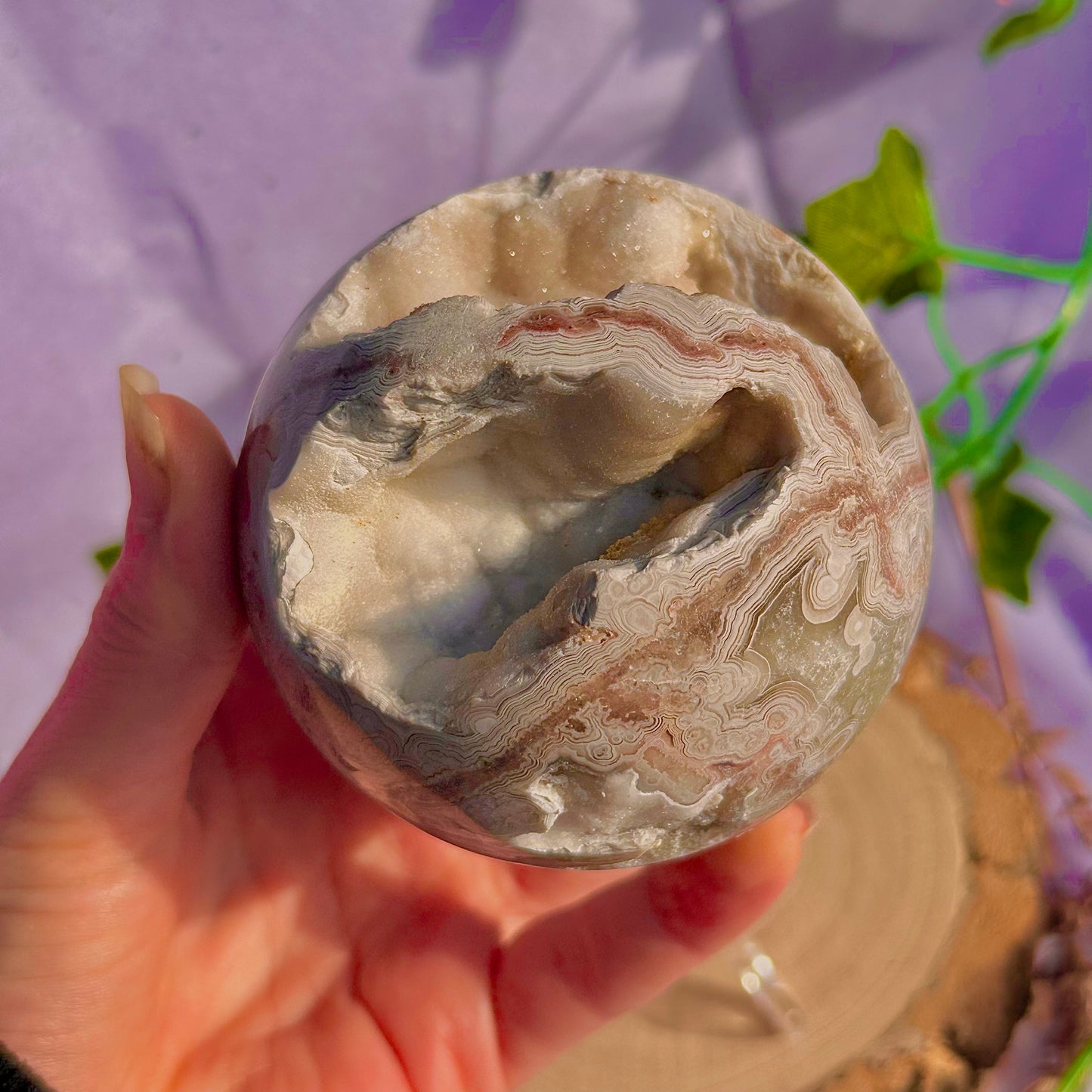 druzy crazy lace agate sphere ~ 546g
