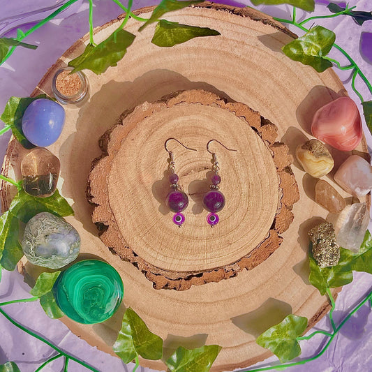 calm earrings ~ amethyst on 925 hooks