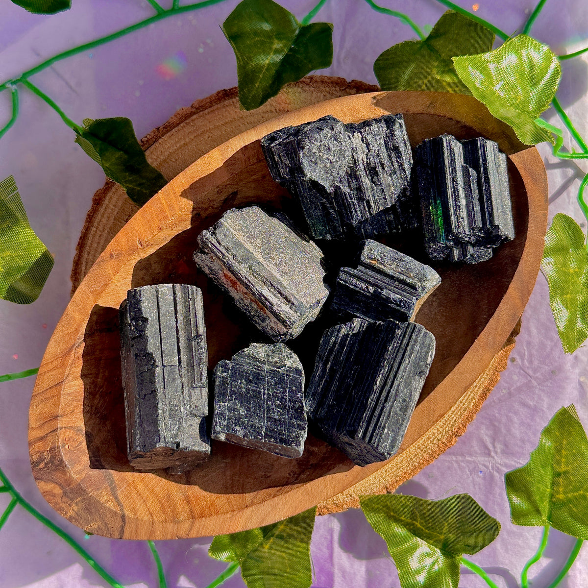 raw / rough black tourmaline ~ preloved