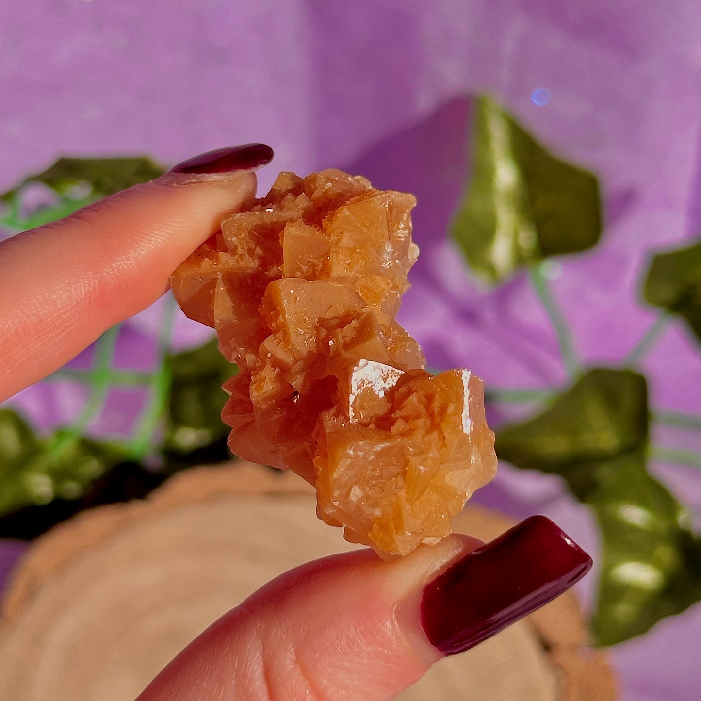 orange calcite specimen cluster B