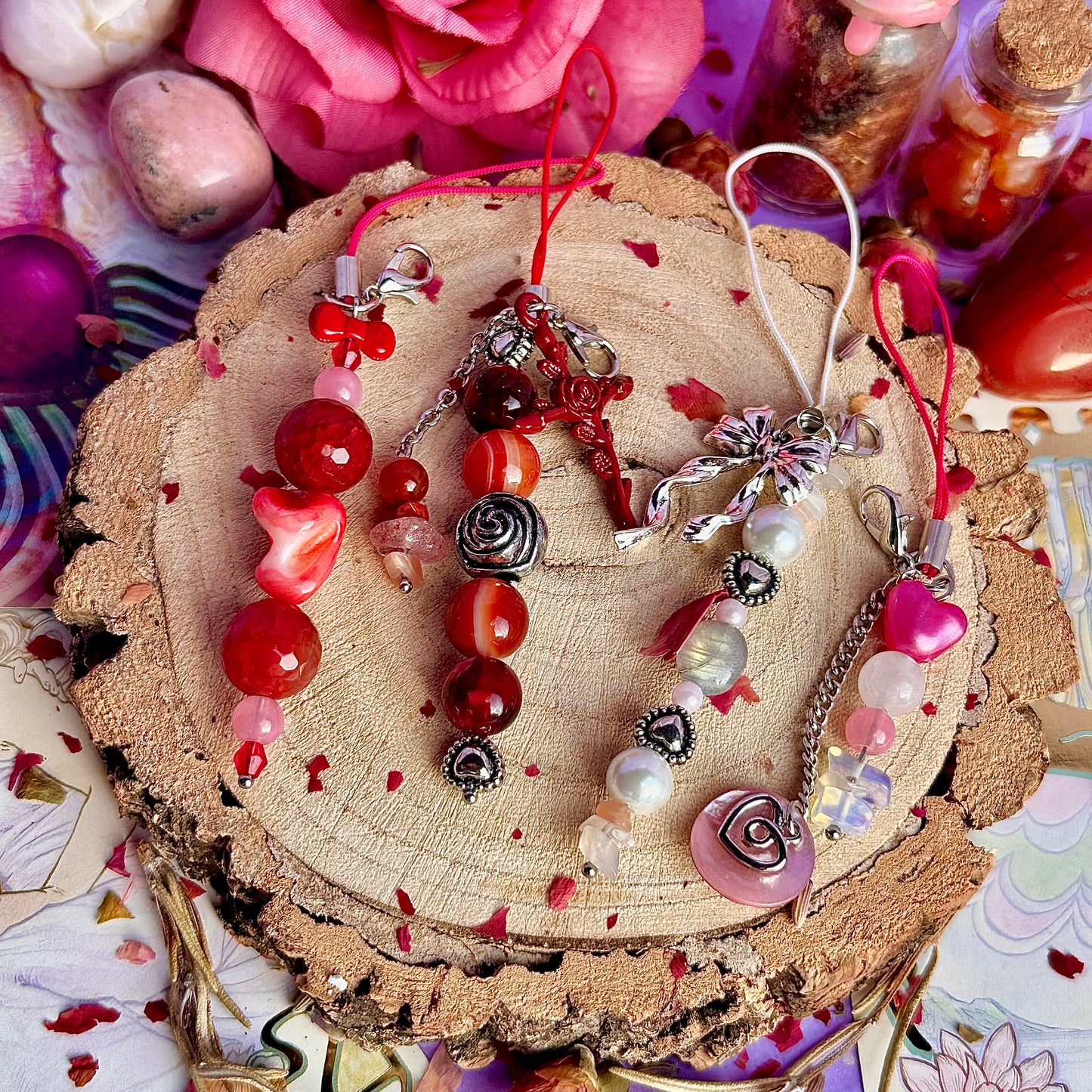 vintage love letter phone charms