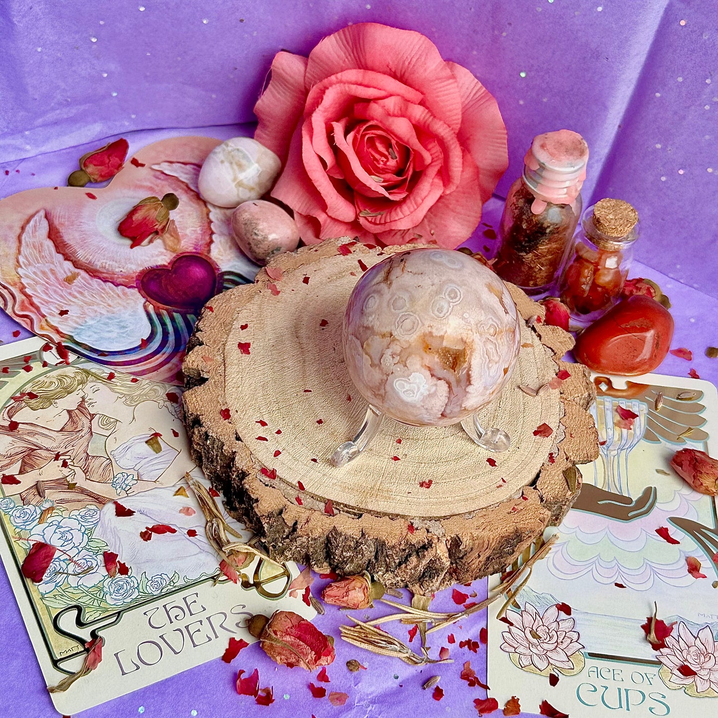 flower agate sphere B