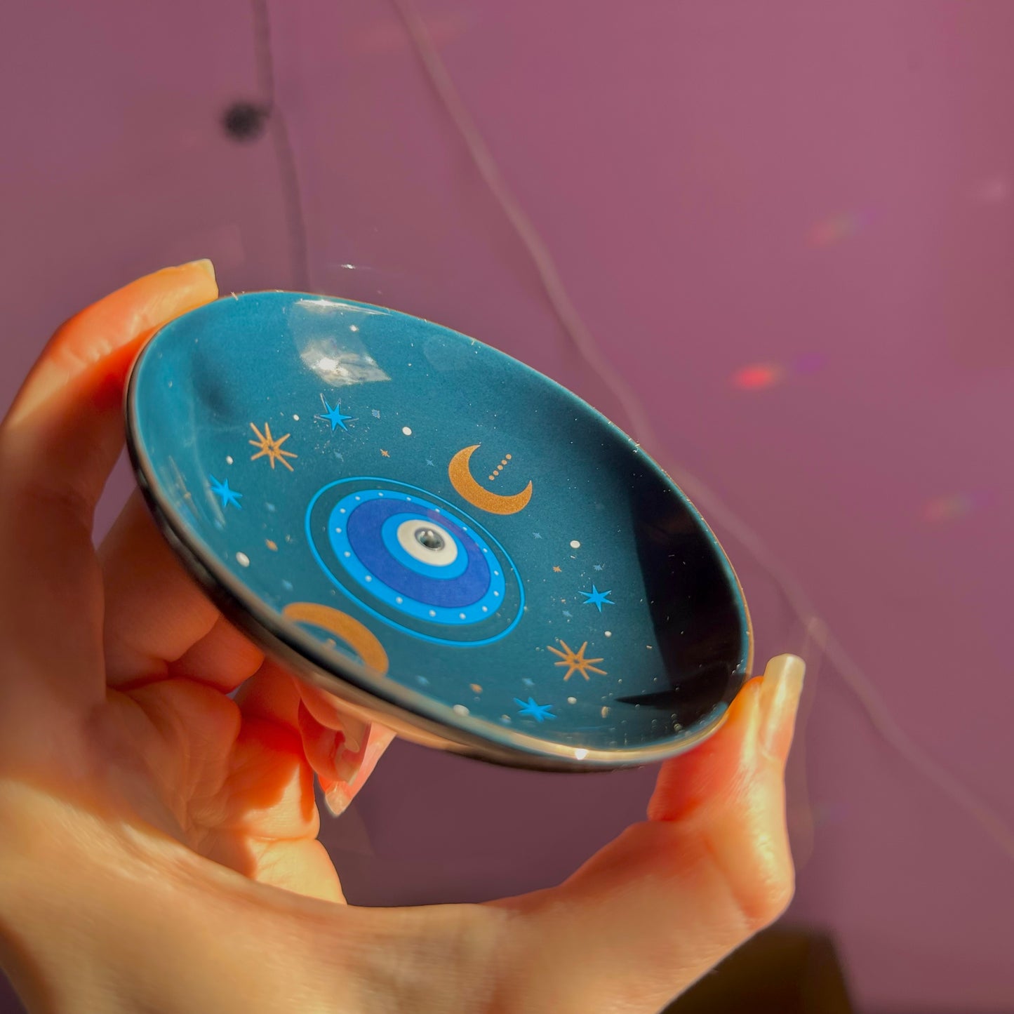 all seeing eye blue print incense holder