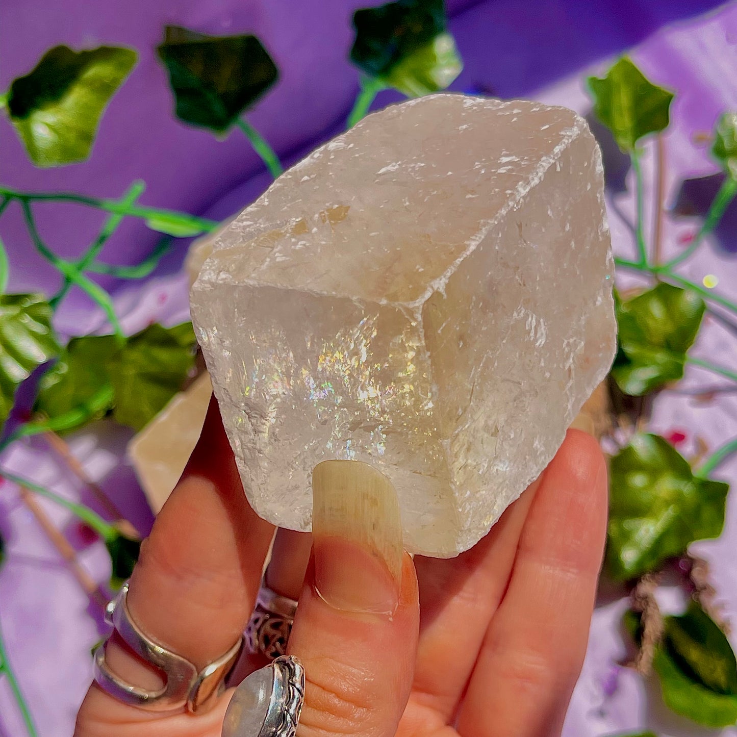 optical golden calcite natural rhombohedrons ~ medium