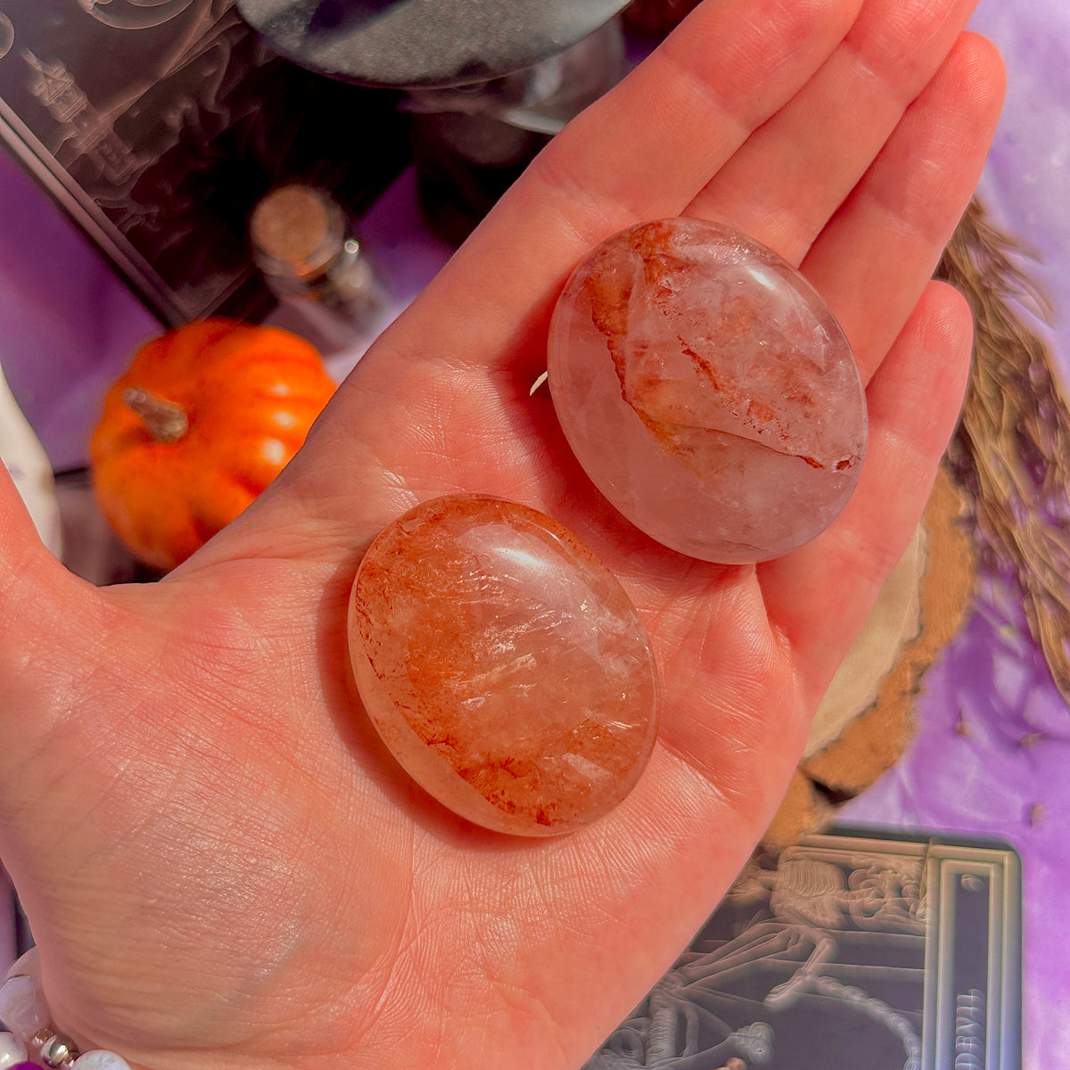 fire quartz palm stone ~ intuitively chosen