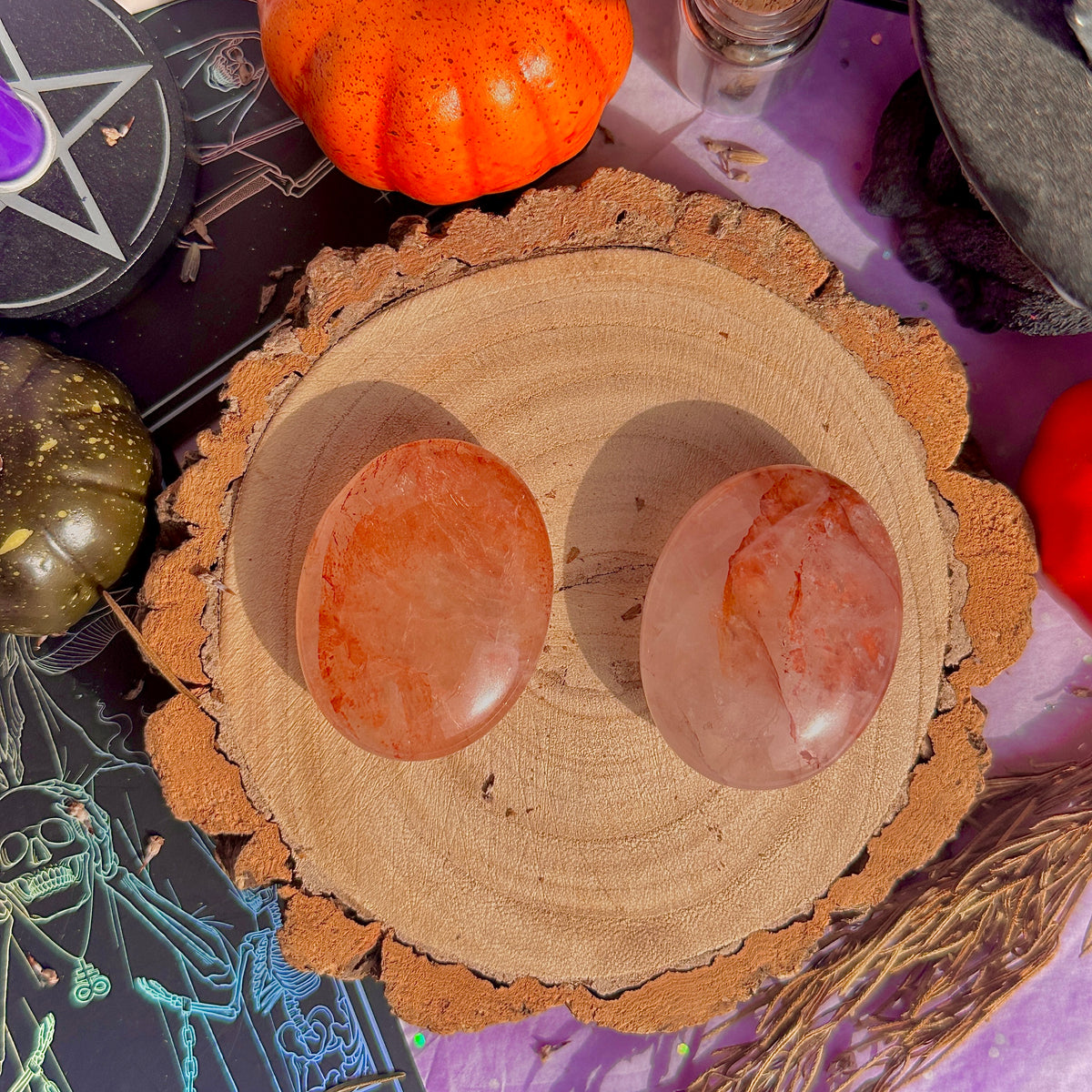fire quartz palm stone ~ intuitively chosen
