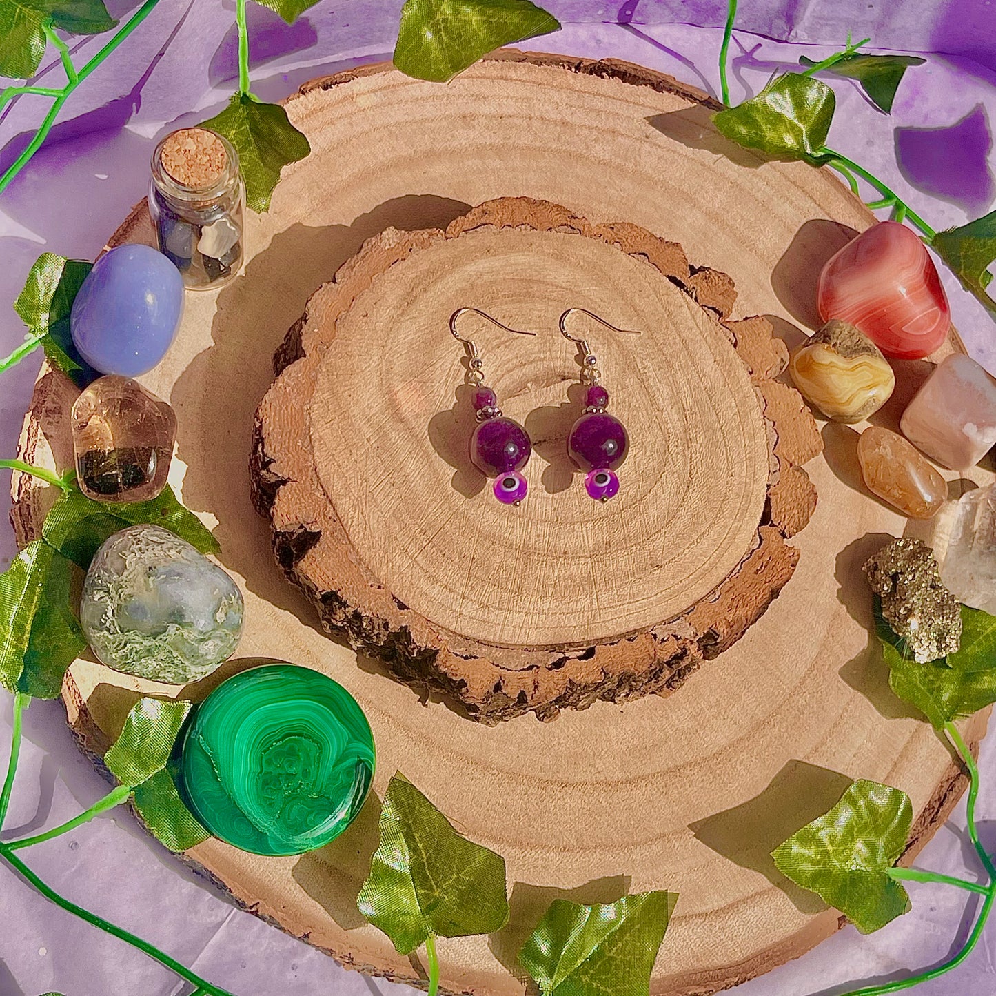 calm earrings ~ amethyst on 925 hooks