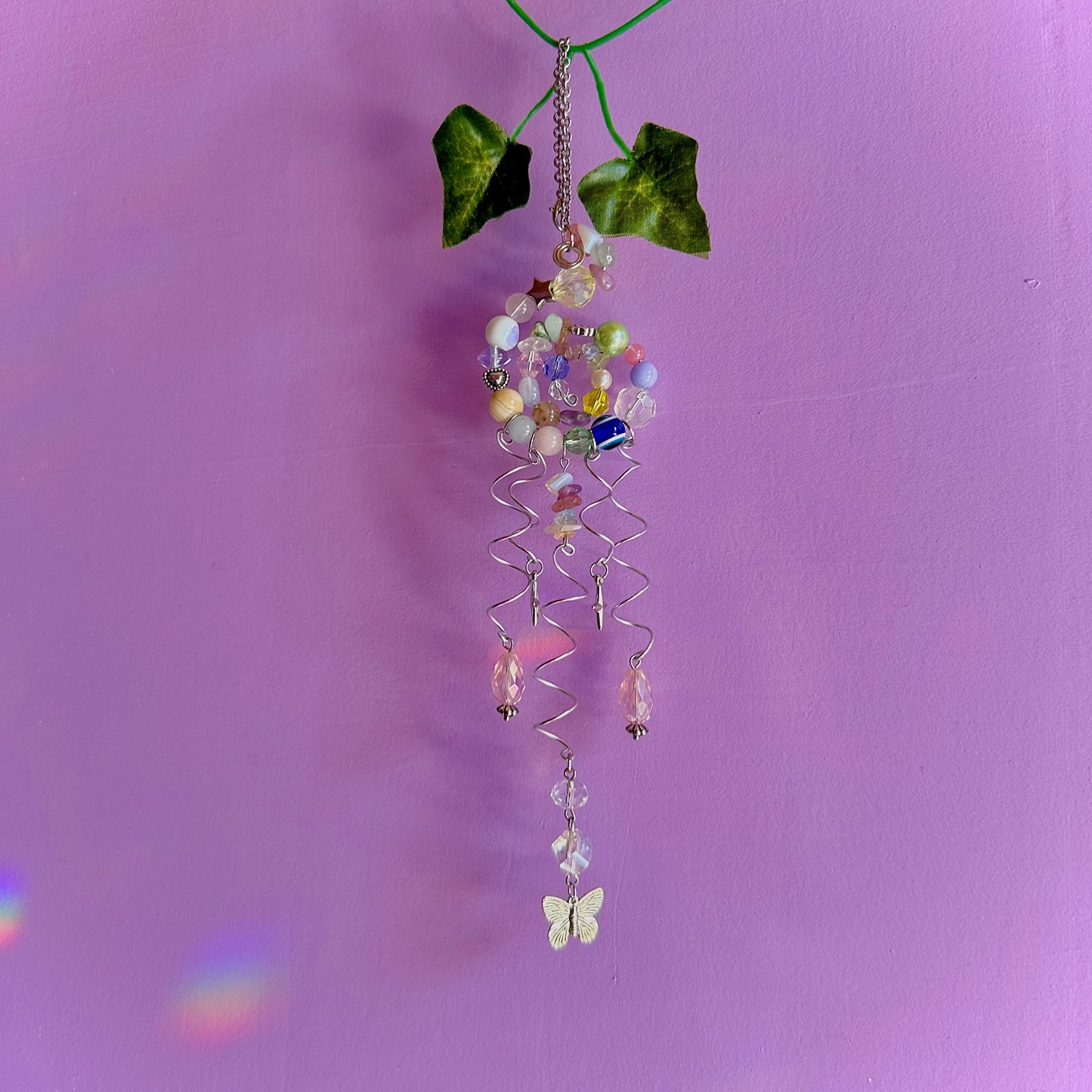 pastel jelly fish spiral suncatcher