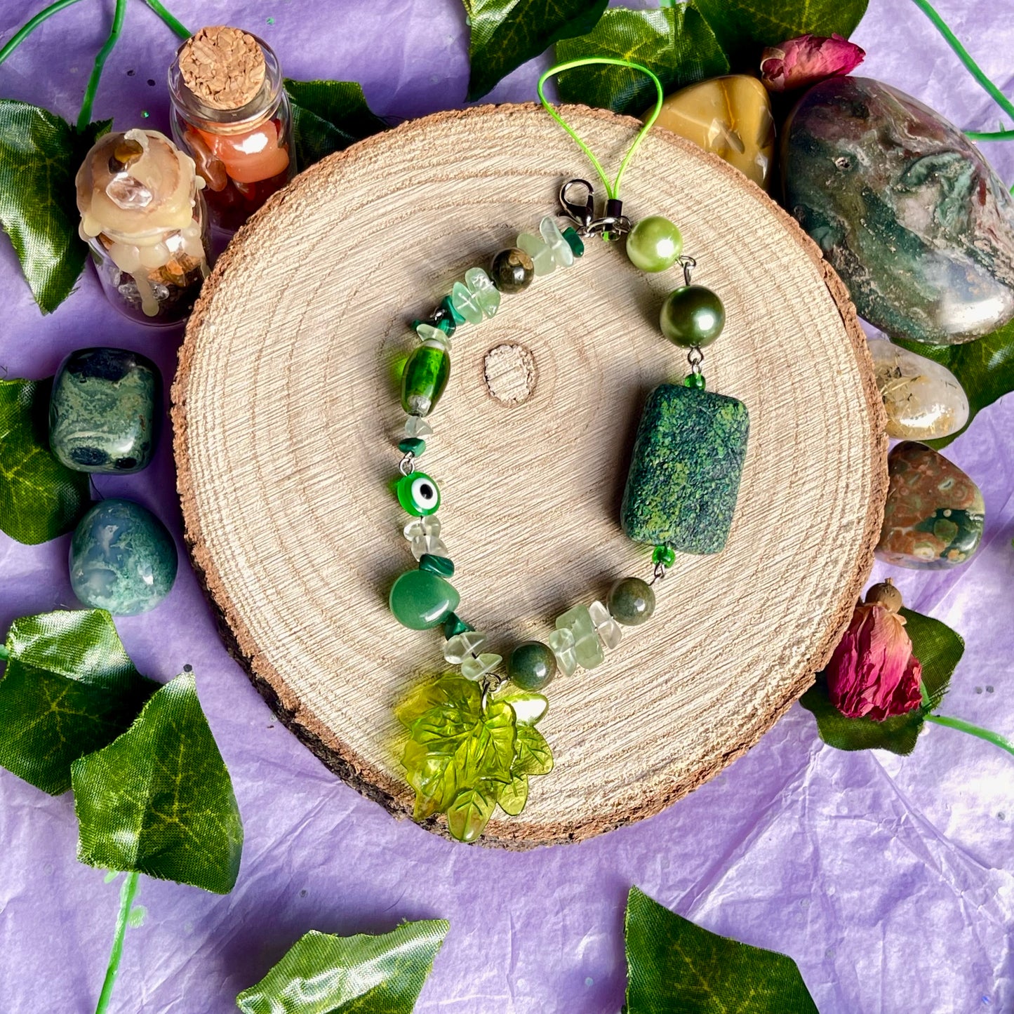 green phone charm