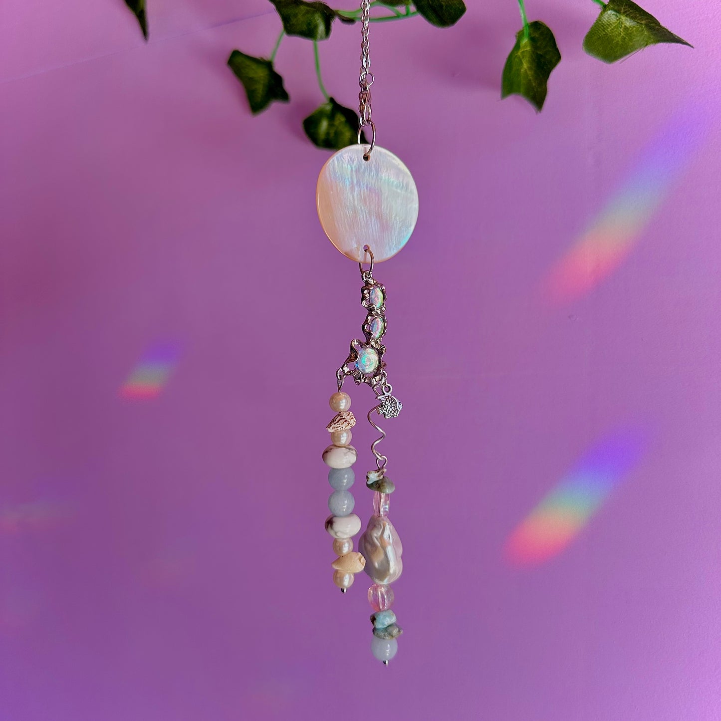 under the sea car charm ~ larimar, aquamarine, howlite