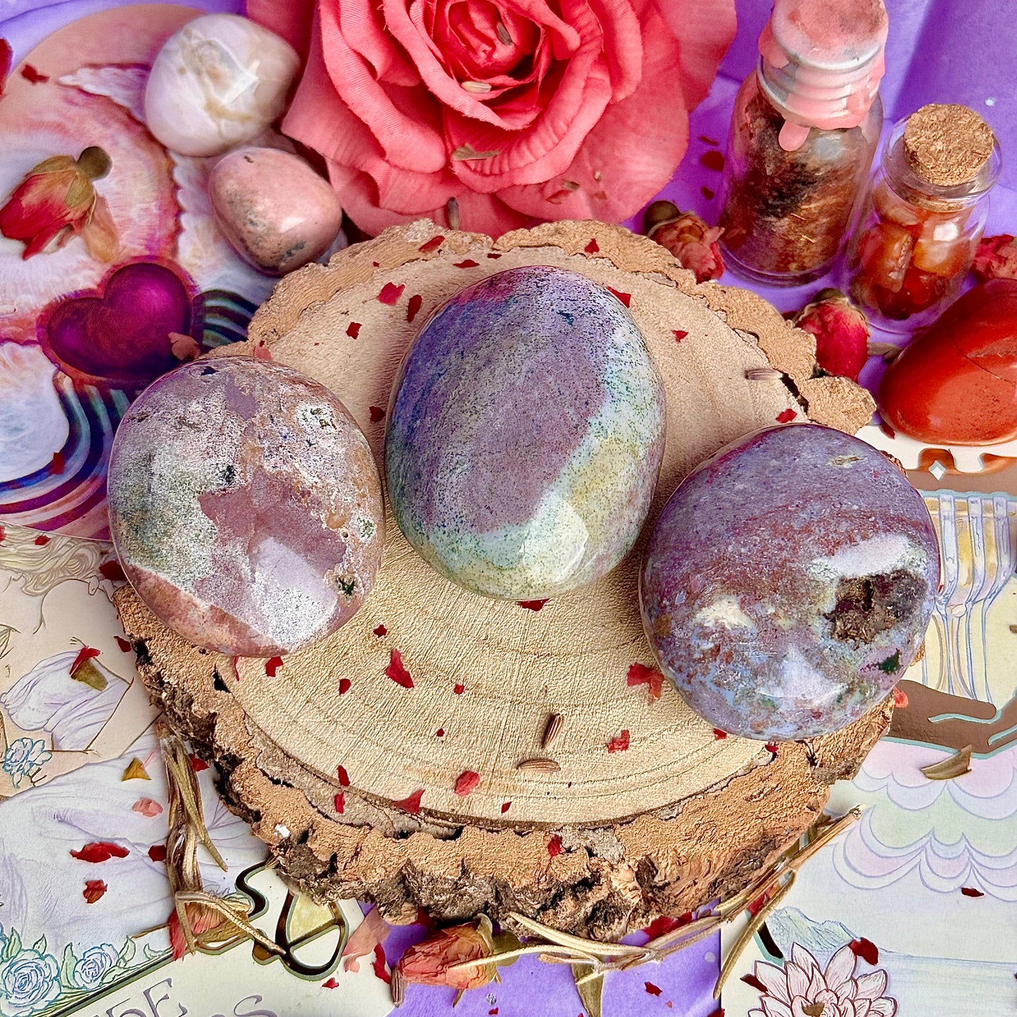 pastel ocean jasper palm stones ~ choose your own