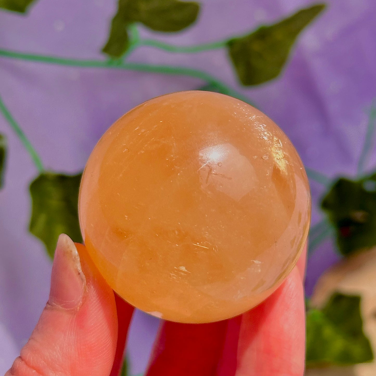 honey calcite sphere