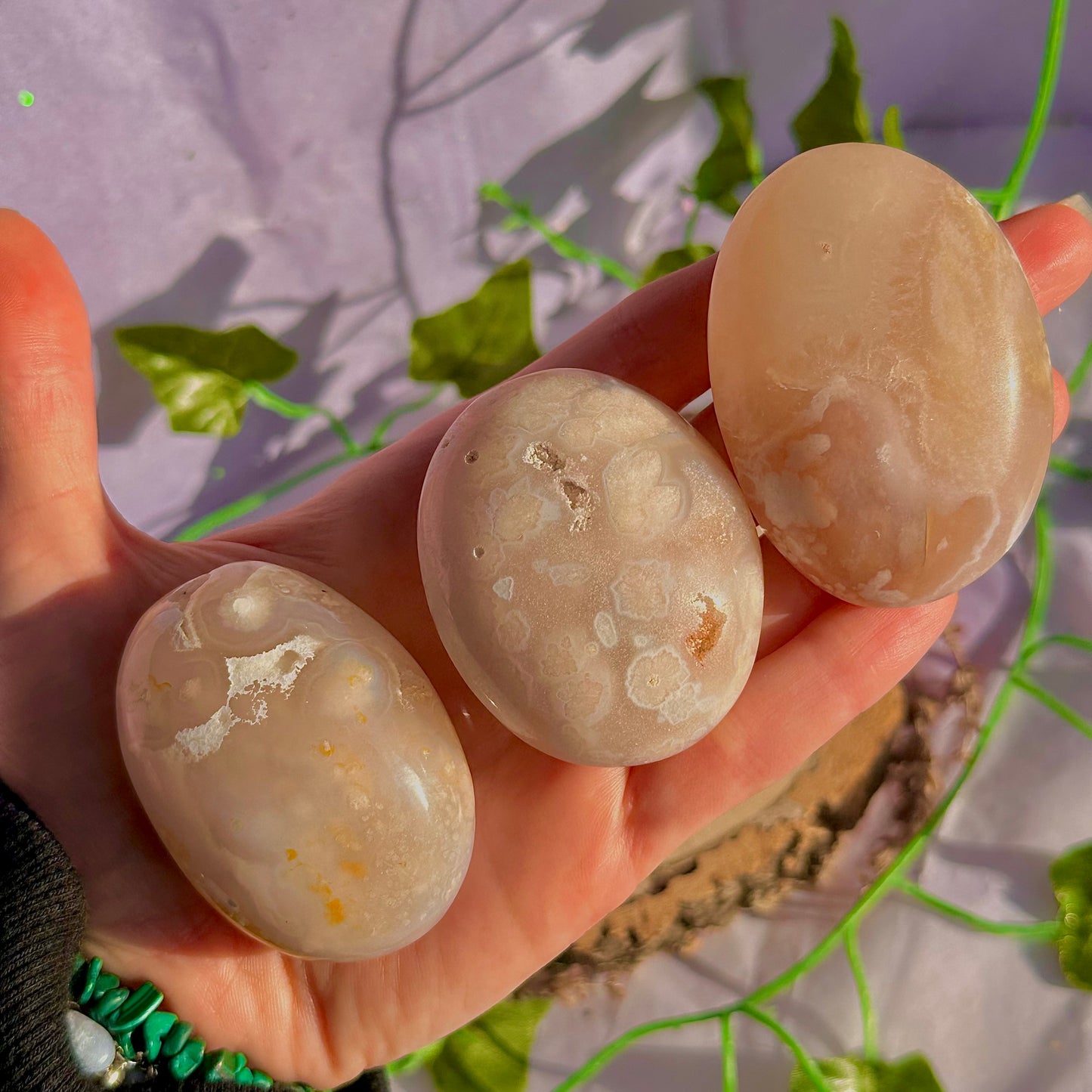 flower agate palm stone ~ intuitively chosen