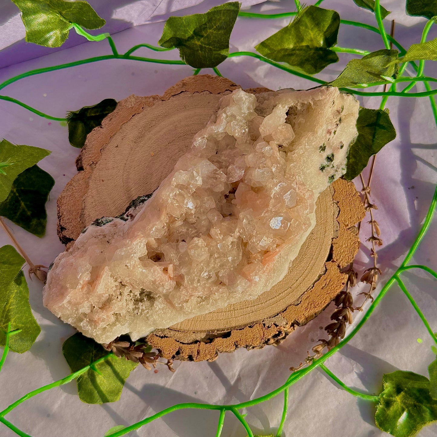 apophyllite with stilbite specimen cluster
