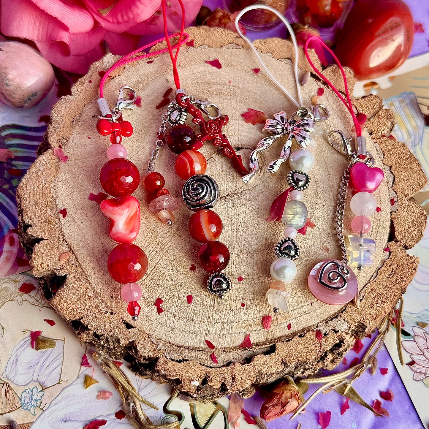 vintage love letter phone charms