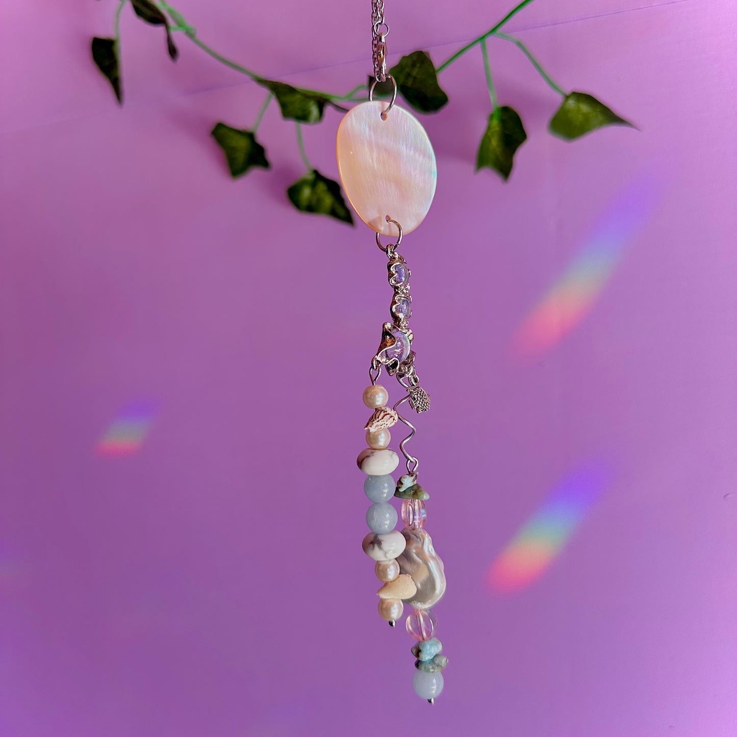 under the sea car charm ~ larimar, aquamarine, howlite