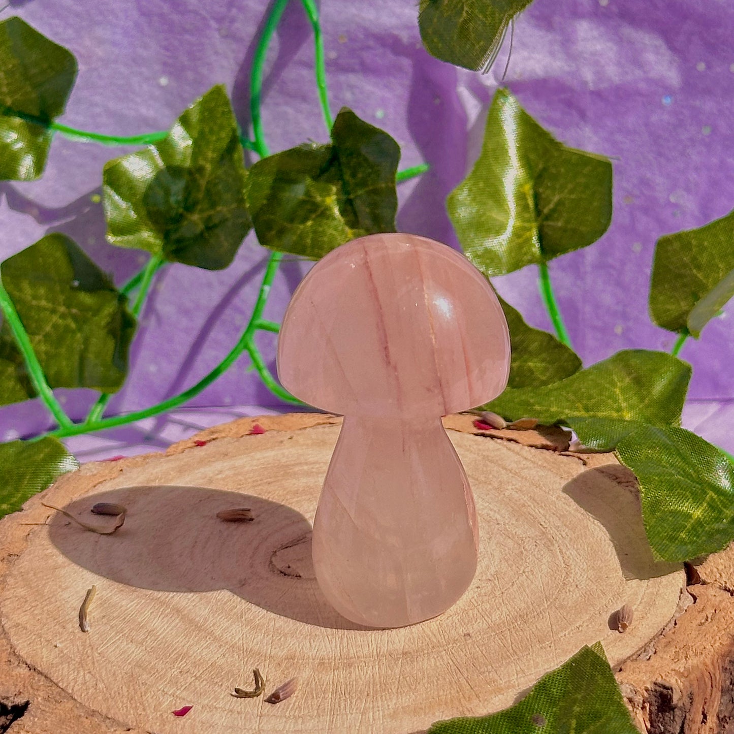 hematoid quartz mushroom carving