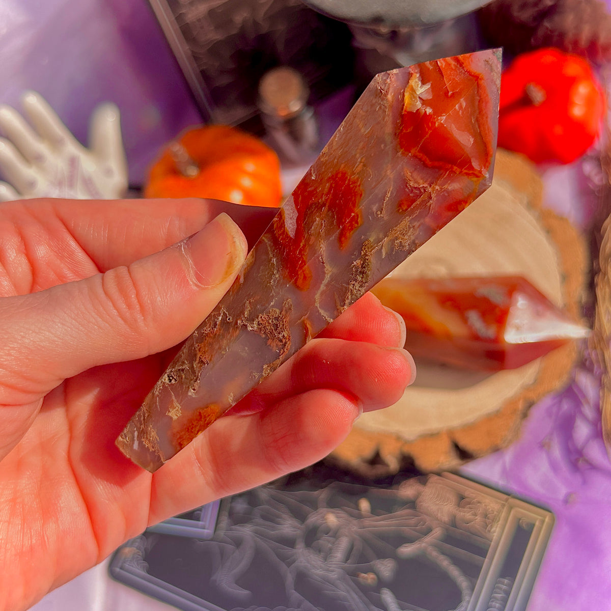 carnelian x moss agate generator wands ~ choose your own