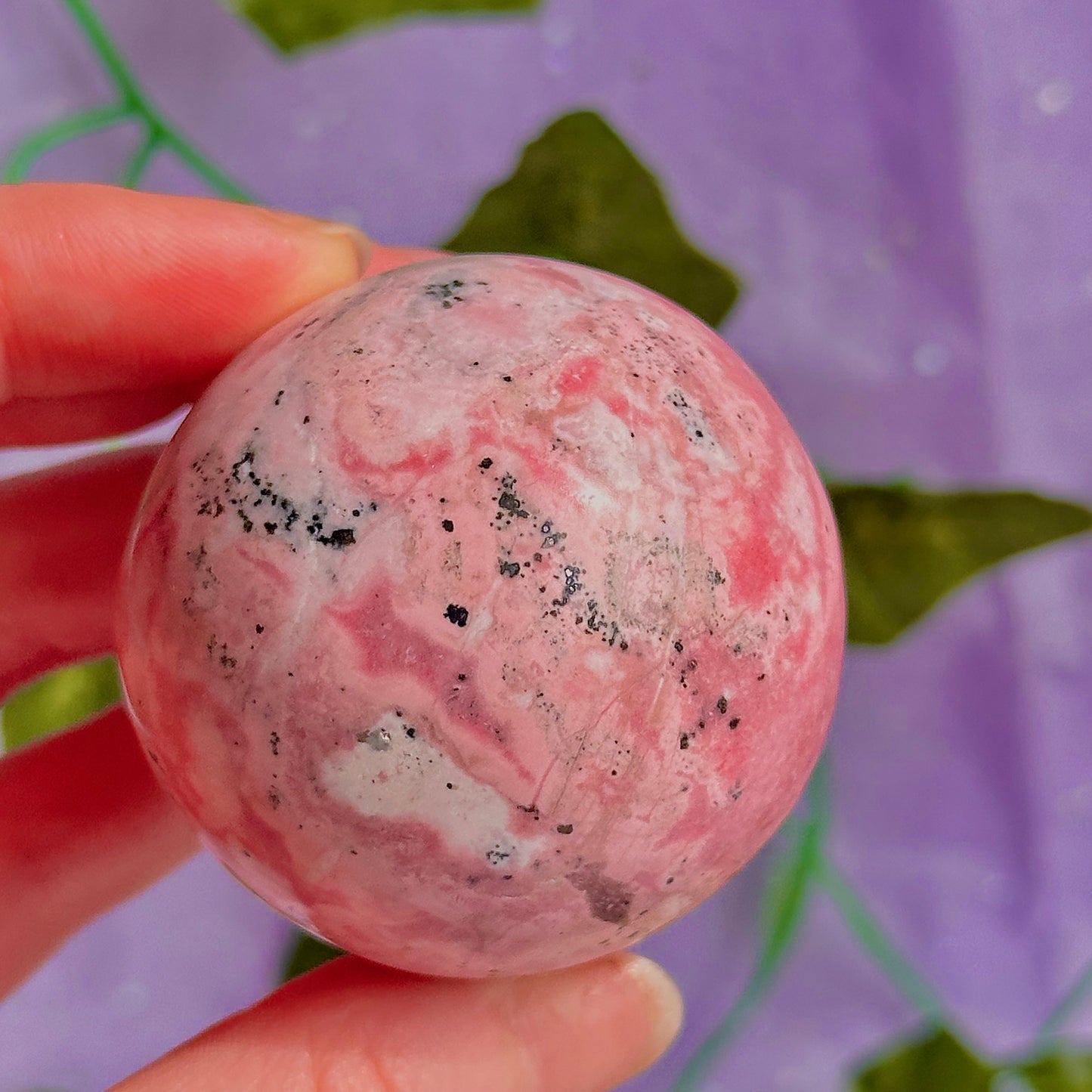 peruvian rhodonite sphere
