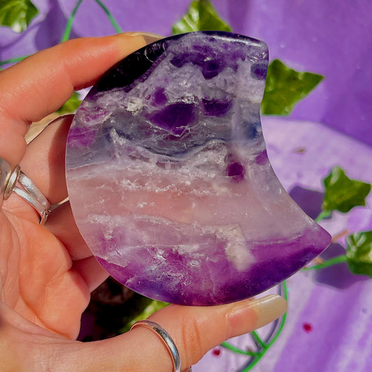 rainbow fluorite moon bowl B