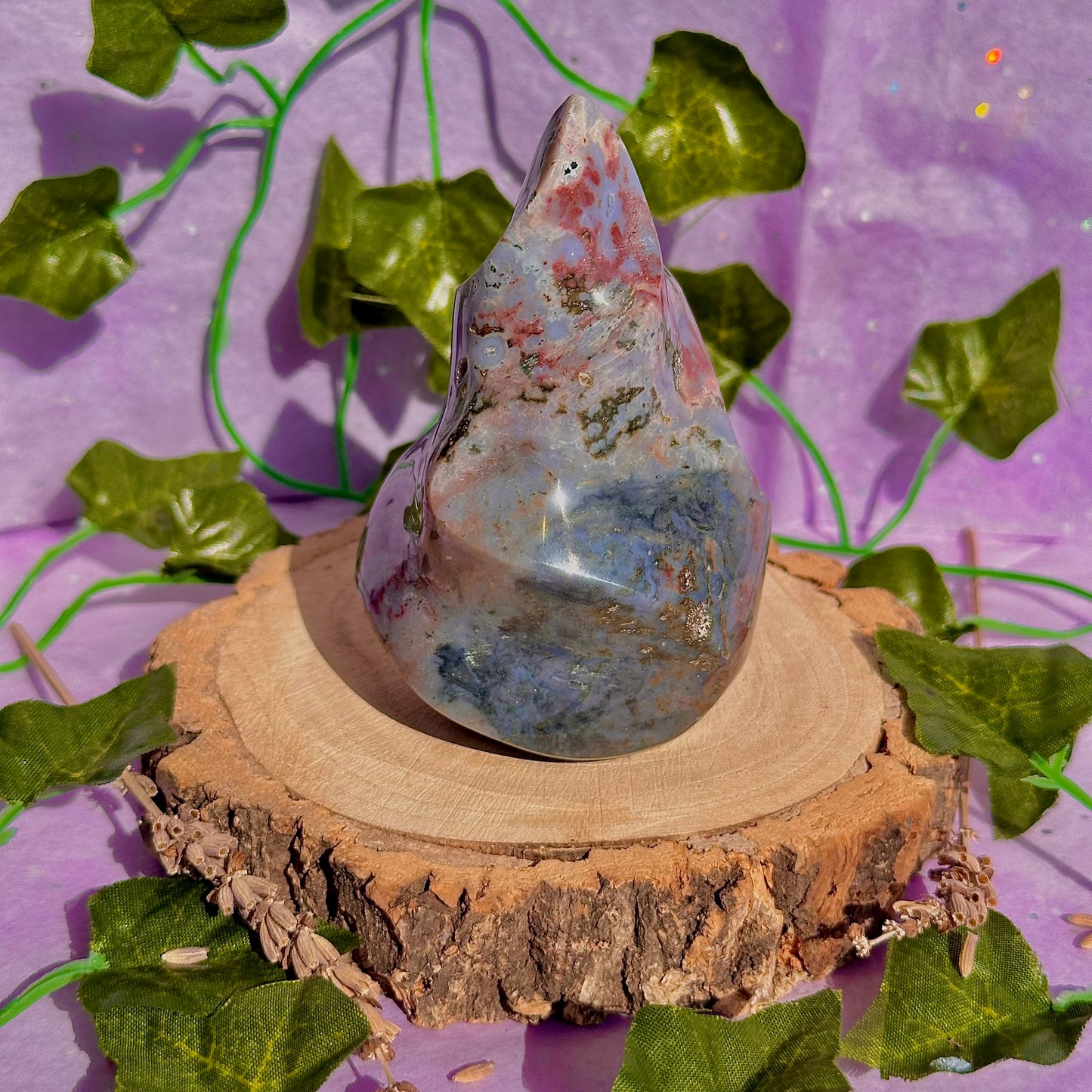 pastel sea jasper flame carving