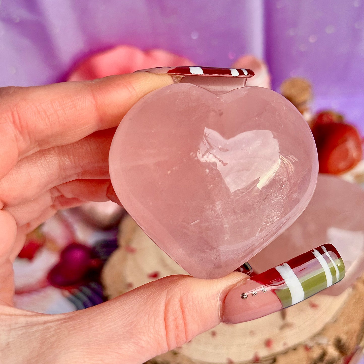 Cœurs en quartz rose starlight asterism ~ choisissez le vôtre