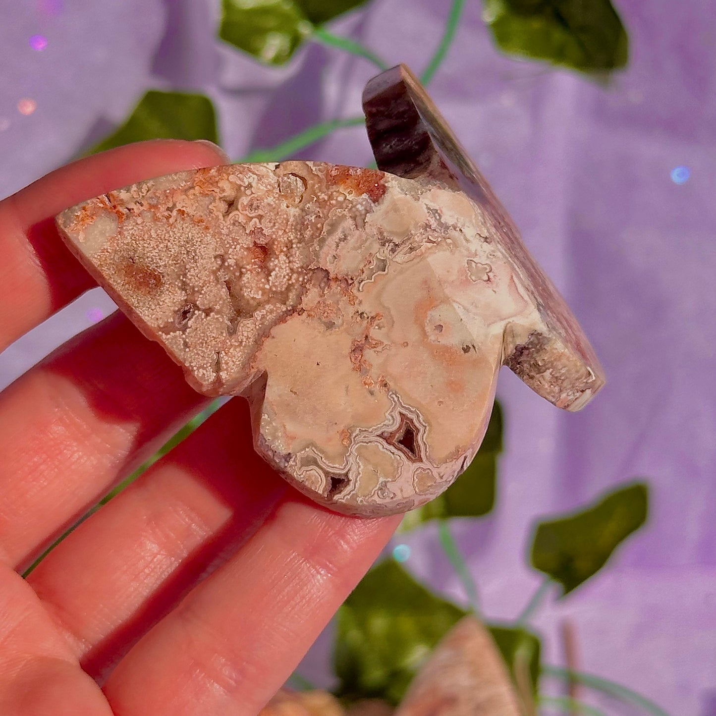 indonesian rare pink lace agate butterflies, self standing ~ choose your own