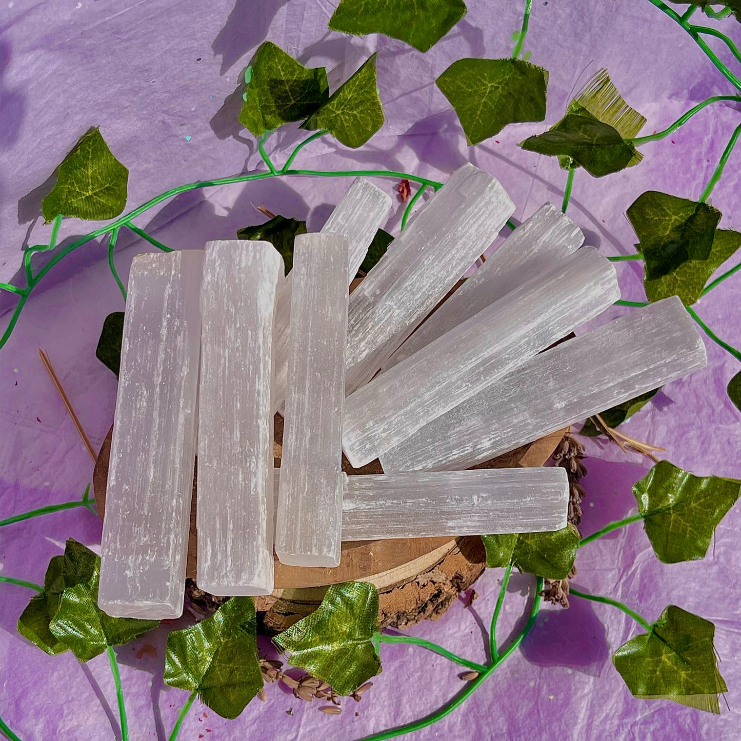 satin spar selenite medium wands (raw/rough)