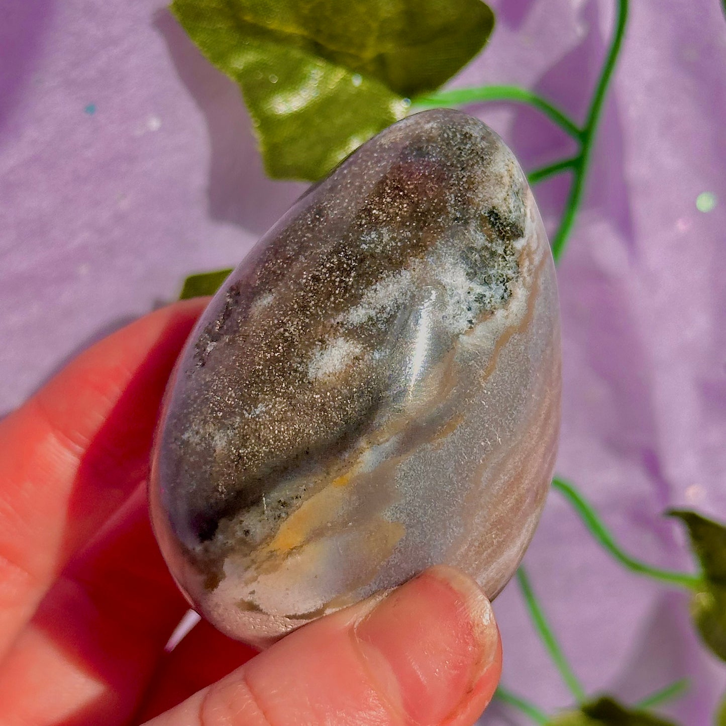 sea jasper egg carving