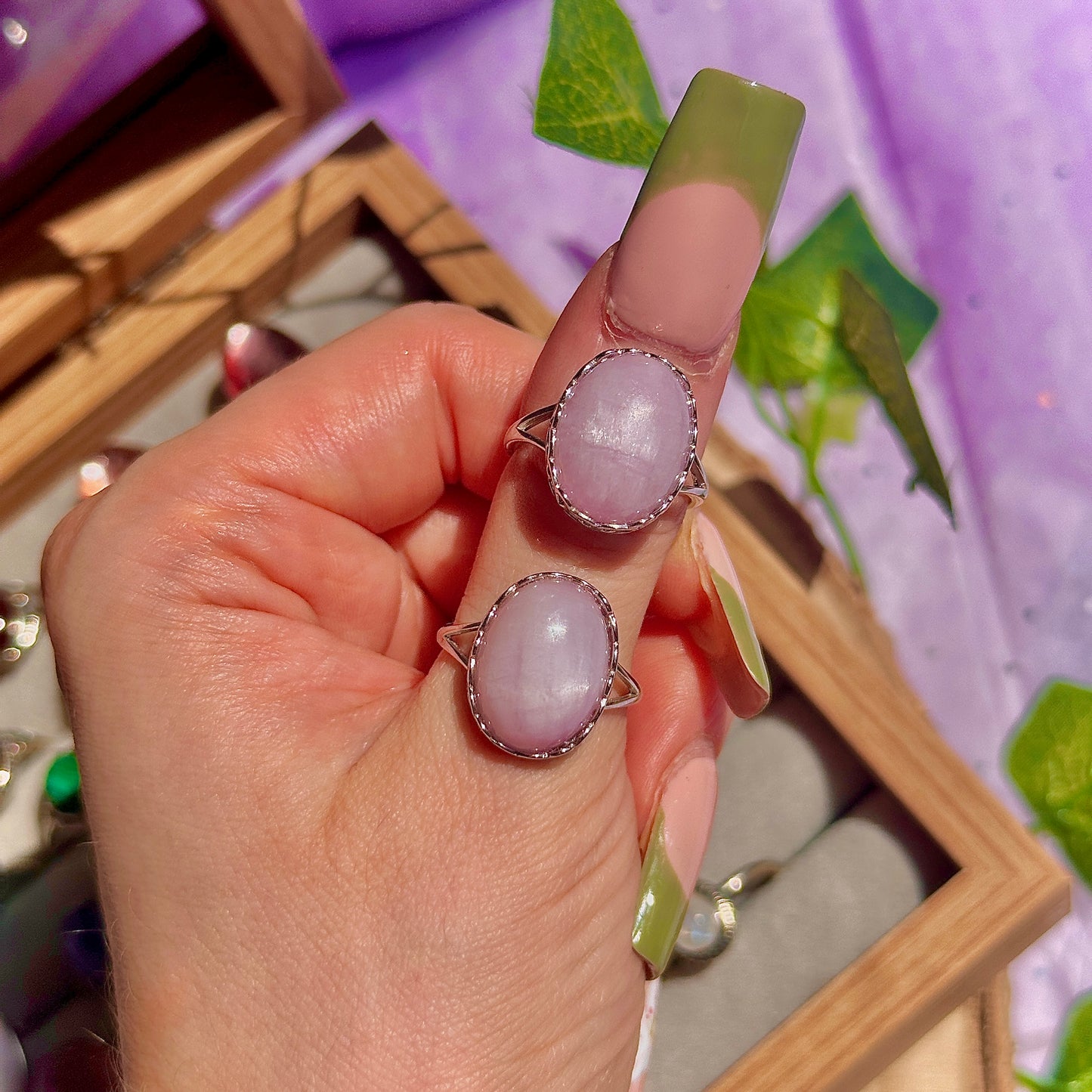 kunzite 925 sterling silver adjustable ring