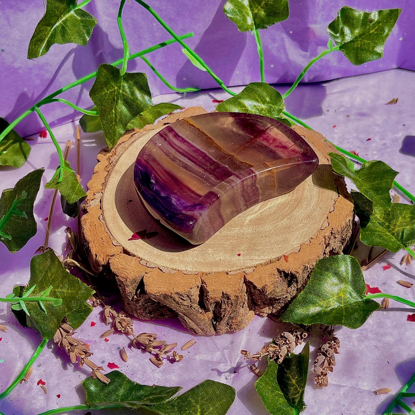 rainbow fluorite moon bowl A