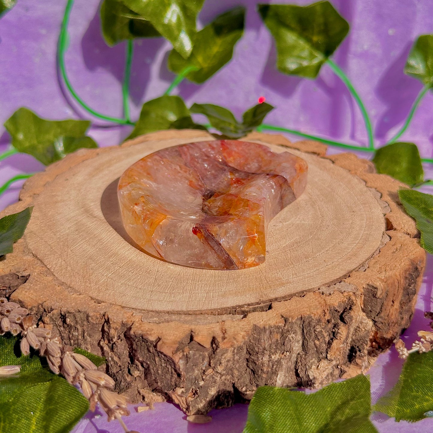 fire quartz moon bowl carving