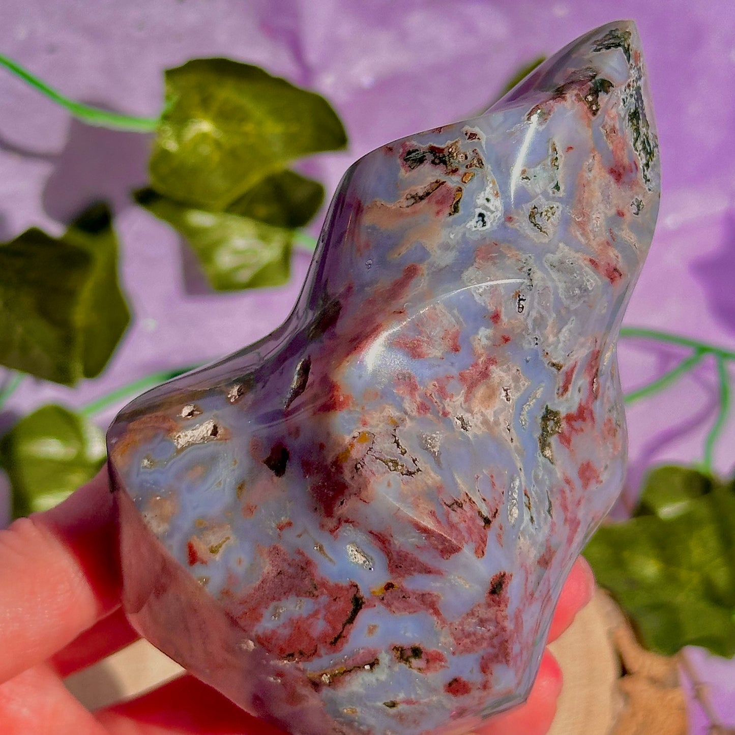 pastel sea jasper flame carving