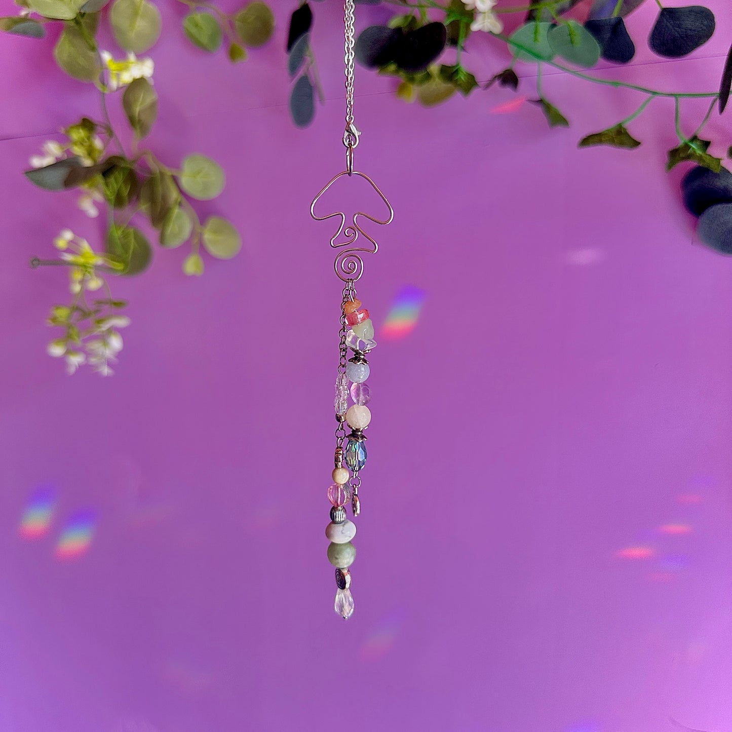 spiral fungi car charm