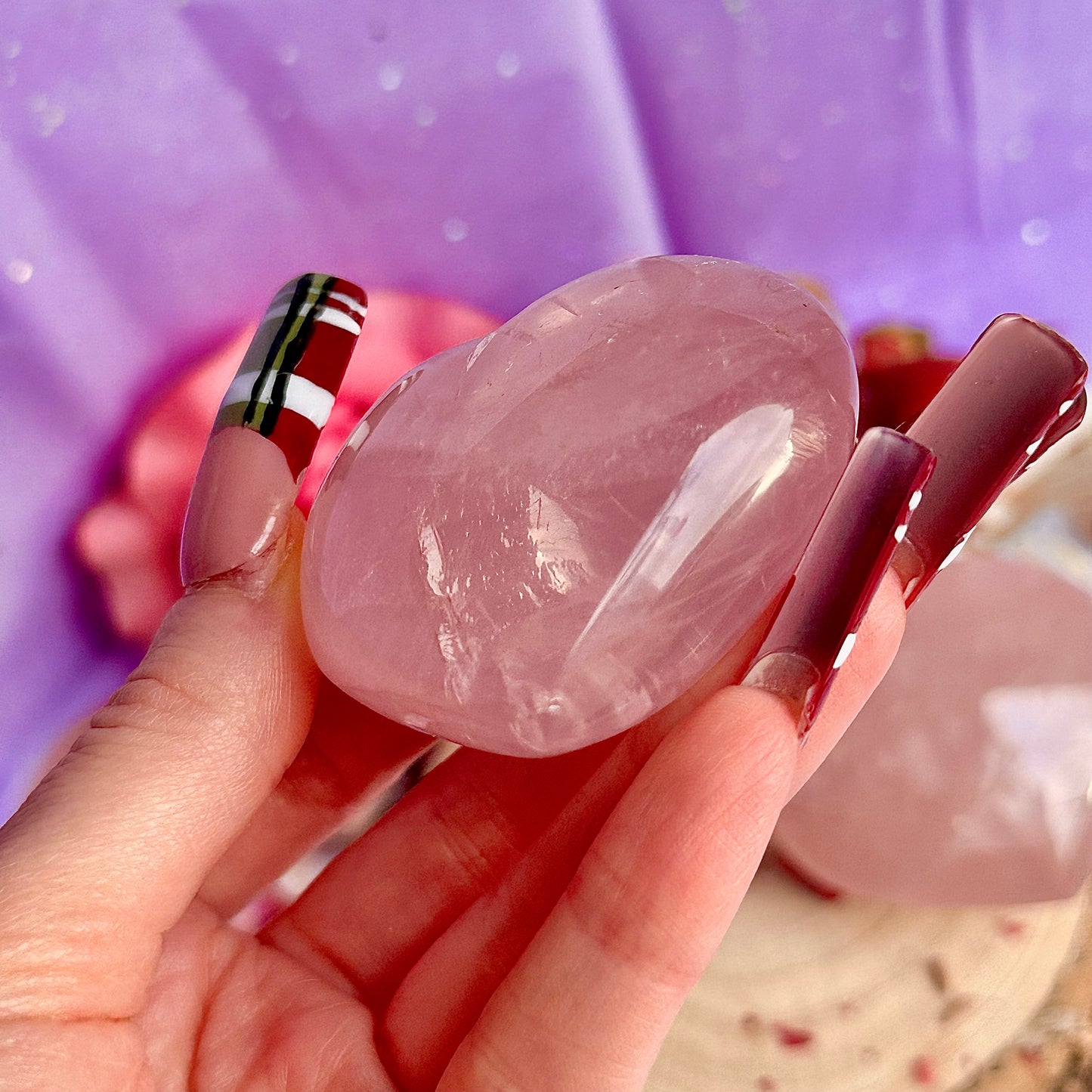 Cœurs en quartz rose starlight asterism ~ choisissez le vôtre