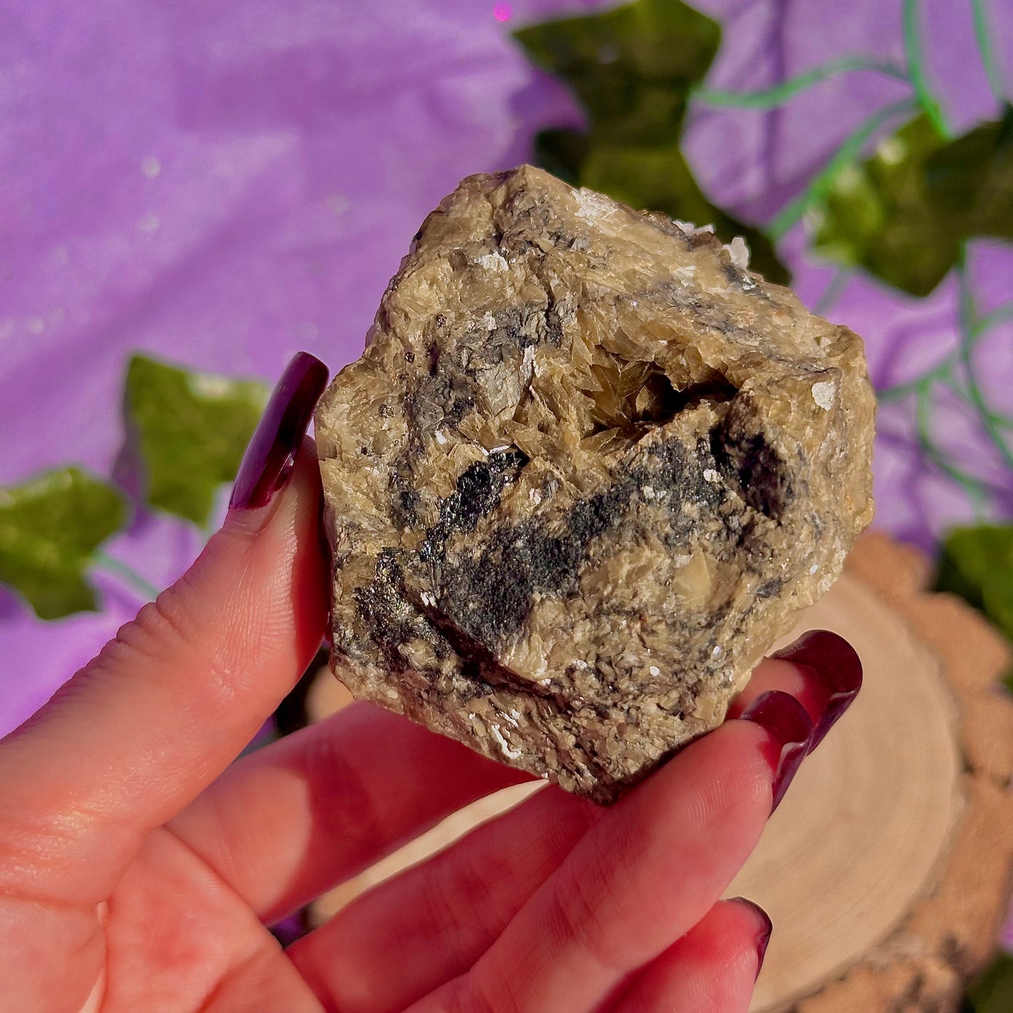 bladed siderite dragon scale cluster specimen