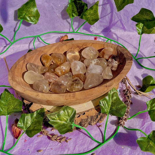 gold rutilated quartz tumbles