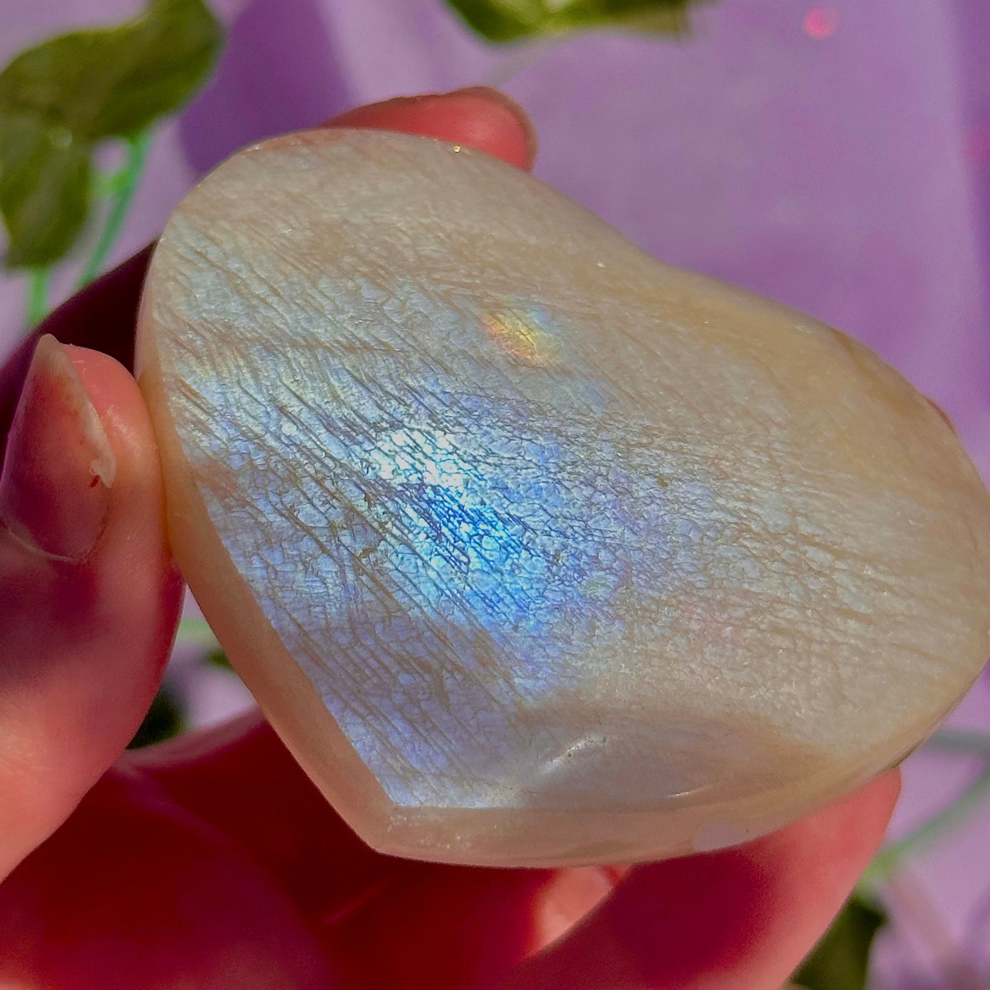 belomorite sunstone & moonstone heart carvings ~ intuitively chosen